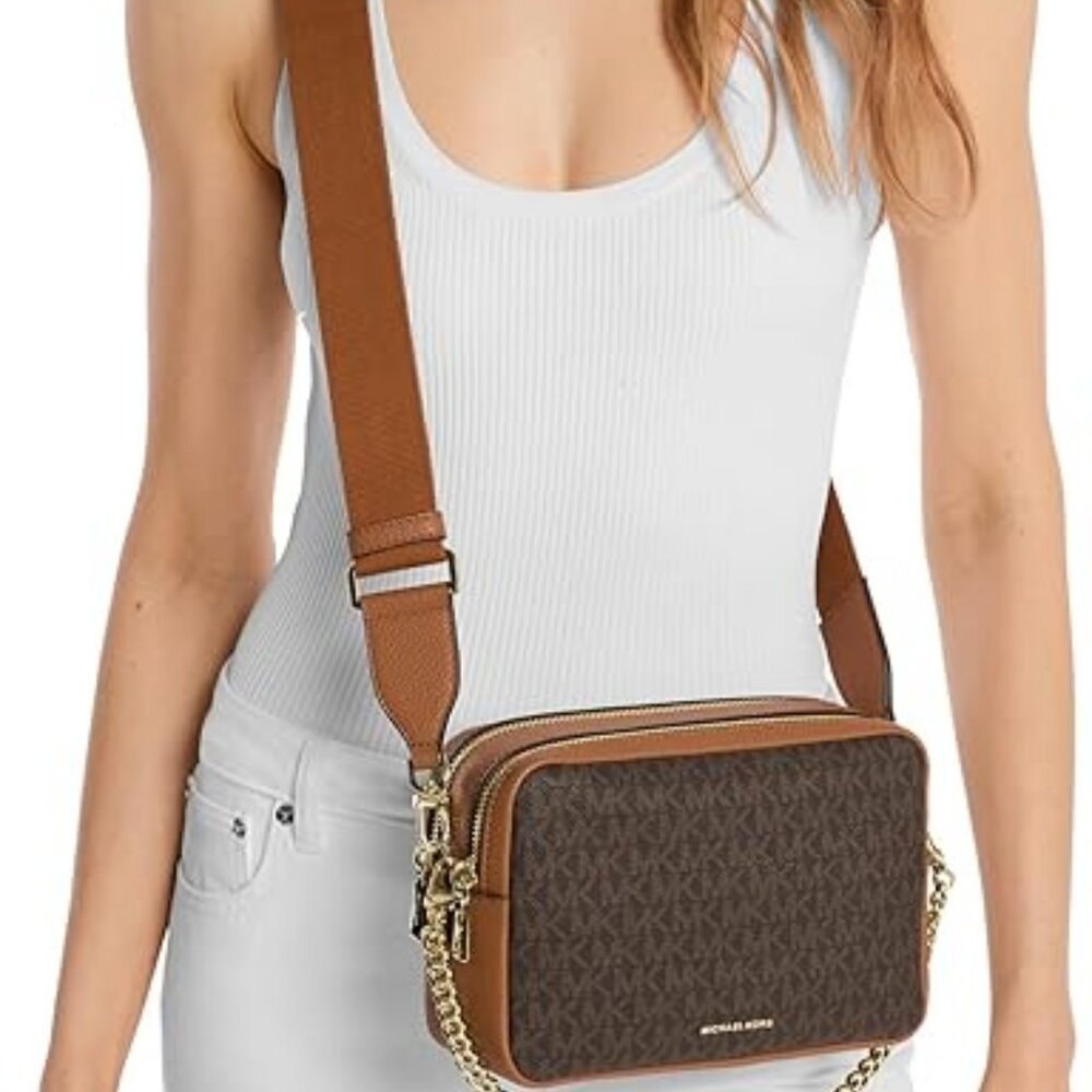 Michael Kors Bryant Medium Double Zip Chain Camera Crossbody Bag